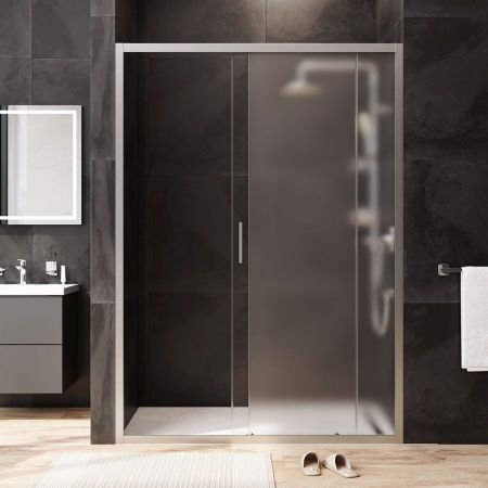 W90G-140-1-195MM Gem Solo Дверь душевая 140х195, стекло матовое, профиль матовый хром, артикул W90G-140-1-195MM