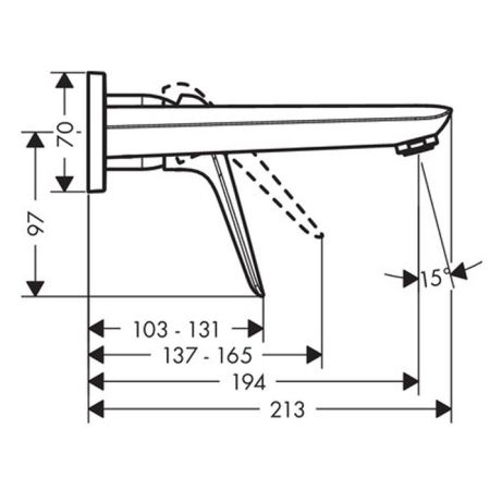 HG Novus Смеситель для раковины, настенный (без скрытой части 13622180), цвет хром, артикул 71127000