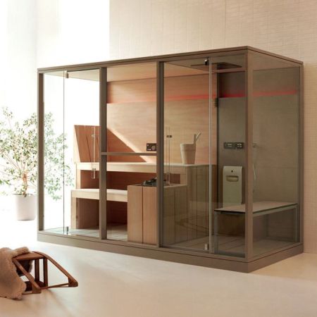 Effegibi Logica Filo Сауна&Хаммам 300x137h211см, угловая SX, цвет: Stone, артикул LO 71 03 0002