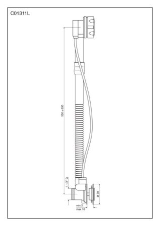 Emmevi, слив-перелив для ванны, 64 см, цвет золото, артикул С01311L/OR