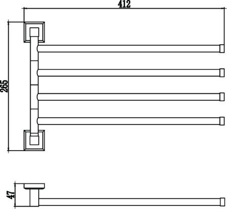 Полотенцедержатель Savol S-009504, хром, артикул S-009504
