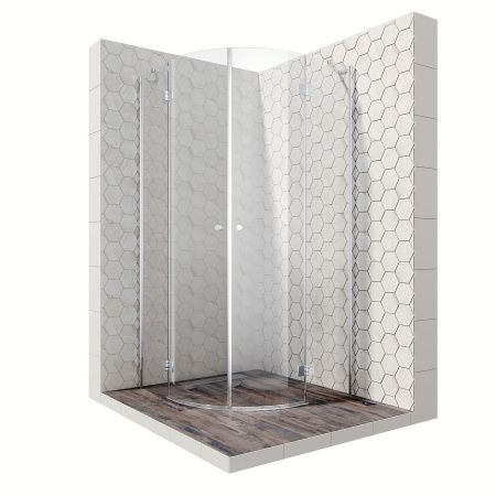 Душевой уголок Ambassador Diamond 12011102-ST2, полукруглый, линейный трап, 100х100