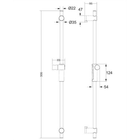 Штанга для душа OMNIRES DR11CR (хром), артикул DR11CR