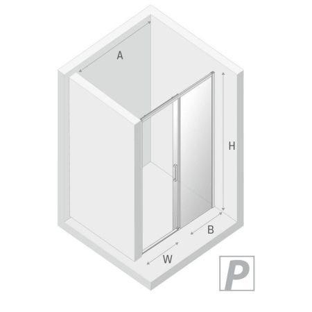 Дверь в нишу NEW TRENDY PRIME BLACK 130х200 1/R D-0323A (черный), артикул D-0323A