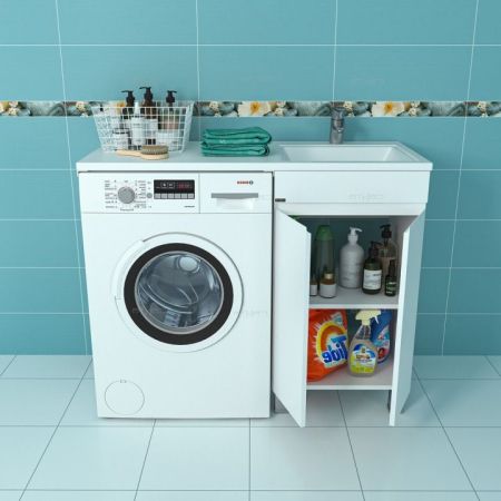 Тумба с раковиной СанТа Марс 110 R 700264+900113 Белая