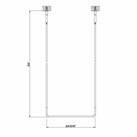 Gessi Goccia Полотенцедержатель потолочный 60см h=160см, цвет: хром, артикул 38143#031