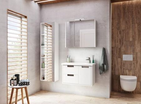 Зеркальный шкаф Roca Etna 80 857304806 с подсветкой Белый глянец, артикул 857304806