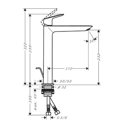 HG Logis Смеситель для раковины 240 Fine, цвет хром, артикул 71257000