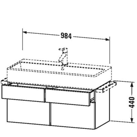 Duravit VA База под раковину 441x984x431, 1 выдв.ящик, матовый, Цвет белый, артикул VA650801818
