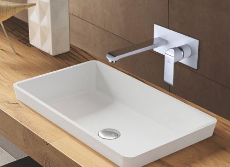 Смеситель для раковины встраиваемый Rose R21F R2141F, белый/хром, артикул R2141F