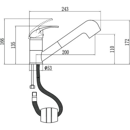 Смеситель для кухни с выдвижной лейкой Fmark FM6003H, черный