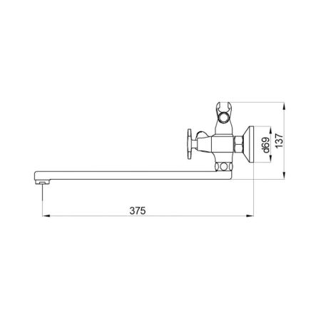 Смеситель для ванны Fmark FS8508, сатин
