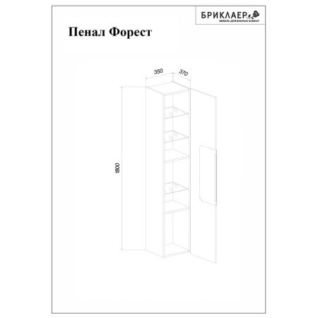 Пенал Бриклаер Форест 35 см, дуб золотой/белый, артикул 4627125416712