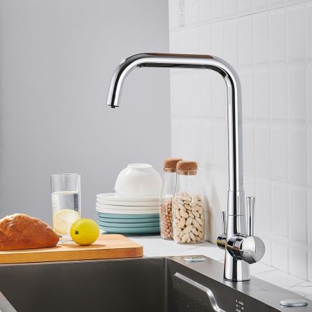 Смеситель для кухни с подключением фильтра Shevanik S528, хром, артикул S528