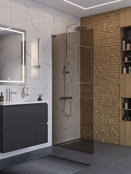 Душевая перегородка BELBAGNO UNO-L-1 арт. UNO-L-1-TB-90-FL-Cr
