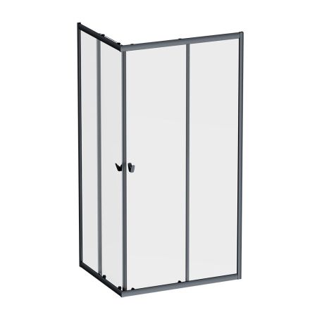 W87G-403-10080-BT Sunny душ огражд прямоугольн, раздвижн двери 100x80 черный,стекло прозрачн