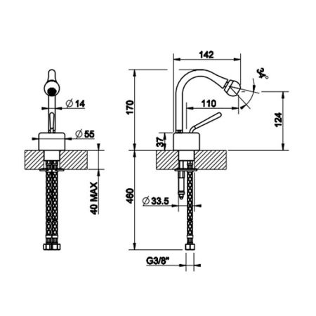 Gessi Goccia Смеситель для биде на 1 отверстие, цвет: белый