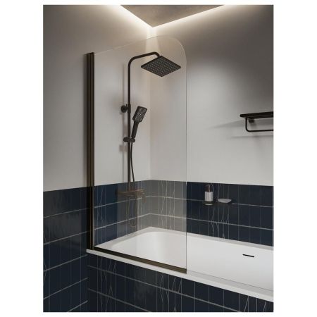 Шторка на ванну распашная Knotlor BS080CG0BL 140х80, черный