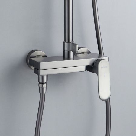 Душевая система Shevanik S4536T, оружейная сталь