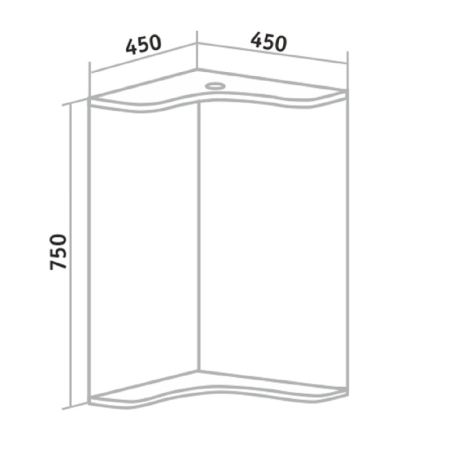Зеркало Runo угловое Классик 65  (УТ000004163), артикул УТ000004163