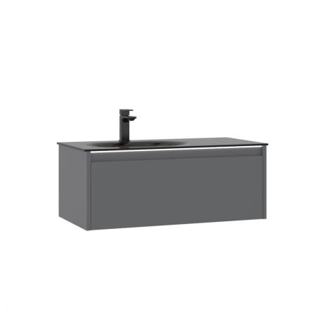 Тумба с раковиной ORKA Lisbon 90 подвесная, серый матовый