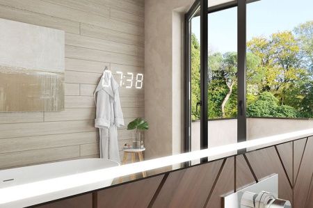 Зеркало Vigo Marta Luxe 60 с подсветкой и часами Хром Зеркало Vigo Marta Luxe 60 с подсветкой и часами Хром