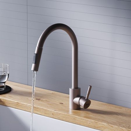 D3007511 Logic кухонный смеситель  с вытягивающимся изливом, сатин, артикул D3007511