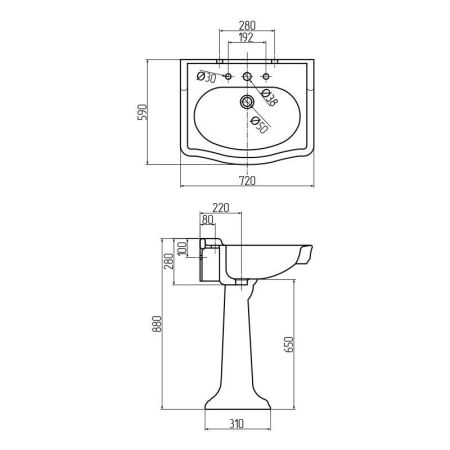 AUGUSTA Колонна тюльпана, керамика белая
