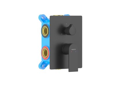 Смеситель для ванны 3 режима (внешняя и скрытая часть) AQUATEK, матовый черный AQ1447MB ЛИРА, артикул AQ1447MB