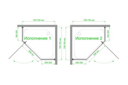 Душевое уголок FATO RB 80TR-T-CH 80х80х200 (прозрачное), артикул RB80TR-T-CH FATO