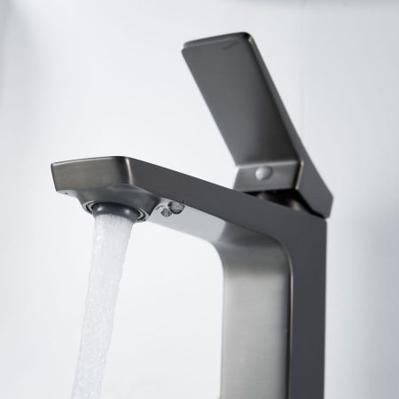 Смеситель для раковины Shevanik S4401T, оружейная сталь