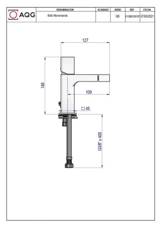 AQG QB, однорычажный смеситель для биде  без донного клапана, цвет хром