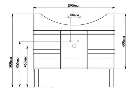 Тумба с раковиной SanVit Эдем Lux 90 kedem090 в цвете Ral Желтый глянец