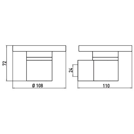 Мыльница, Emco, System2, ширина, мм-108, глубина, мм-110, высота, мм-72, тип установки-подвесной, материал-хрусталь, без декора, цвет-хром, артикул 3530 001 00