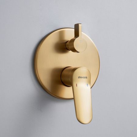 Душевая система встраиваемая Shevanik S4335G, золотой сатин