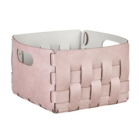 ADJ Корзинка Bottega, 25x25xH20 см., цвет: пепельная роза/устричный, артикул 1044.07/02