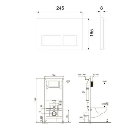 Инсталляция, TECE, TeceSpring V, для унитаза, ширина, мм-506, глубина, мм-165, высота, мм-1144, материал-сталь, тип смыва-двойной, объем смыва, л-6, клавиша смыва-есть, тип управления-механический, материал клавиши-пластик, кнопки-прямоугольные, цвет клав, артикул S401204