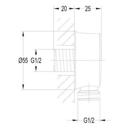 Угловой соединительный элемент OMNIRES 8810CR (хром), артикул 8810CR