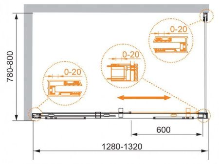 Душевой уголок CEZARES PREMIER-SOFT-AH-1