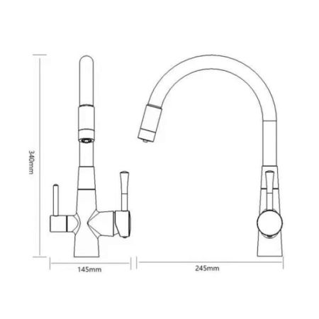 Смеситель для кухни с подключением к фильтру Savol S-L1806C-02, бронза