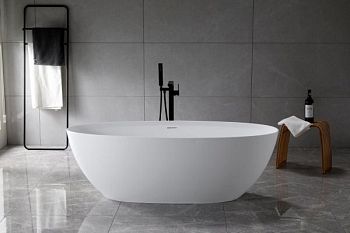 Ванна из искусственного камня Solid Surface 1700x760x560, CEZARES CZR-LIBERTA-170-76-56-SSB