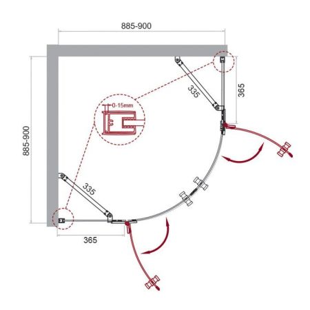 Душевой уголок BelBagno KRAFT-R-2-90-C-Cr, артикул KRAFT-R-2-90-C-Cr