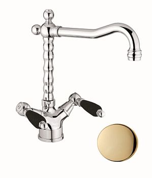 Смеситель для кухни Fiore COLONIALE BLACK 22000625, золото