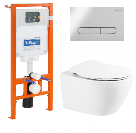 Комплект инсталляции BELBAGNO BB002-80 с унитазом PROSPERO и клавишей смыва