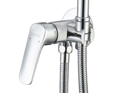 Комплект для гигиенического душа встроенный AQUATEK (cмеситель + гигиеническая лейка + шланг) AQ1019CR ВЕГА, артикул AQ1019CR