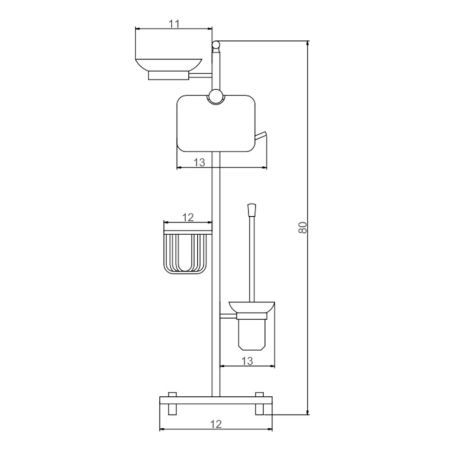 Напольная стойка Savol S-00B01, хром, артикул S-00B01