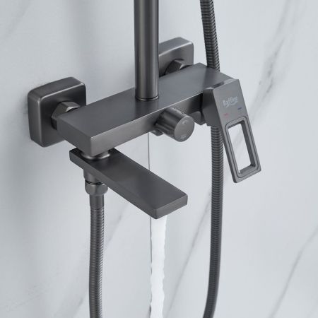 Душевая система Raffine F3696T, оружейная сталь