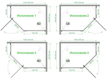 Душевой уголок Royal Bath RB 1285TR-C 85х120х200 (матовое), артикул RB1285TR-C