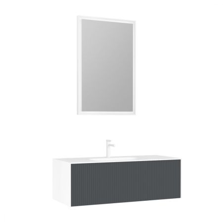 Тумба с раковиной ORKA Cube 120 подвесная, антрацит матовый, артикул 3000381