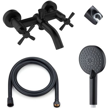 Смеситель для ванны Orange Mia M34-300B Черный, артикул M34-300B